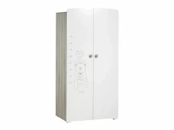 Cama trío de madera blanca, cómoda y armario Blanco Best
