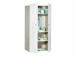 Cama trío de madera blanca, cómoda y armario Blanco Best
