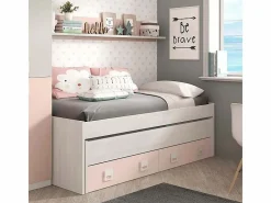 Cama y estante aglomerado rosa sin somieres y colchones 65x199x96cm^ Discount