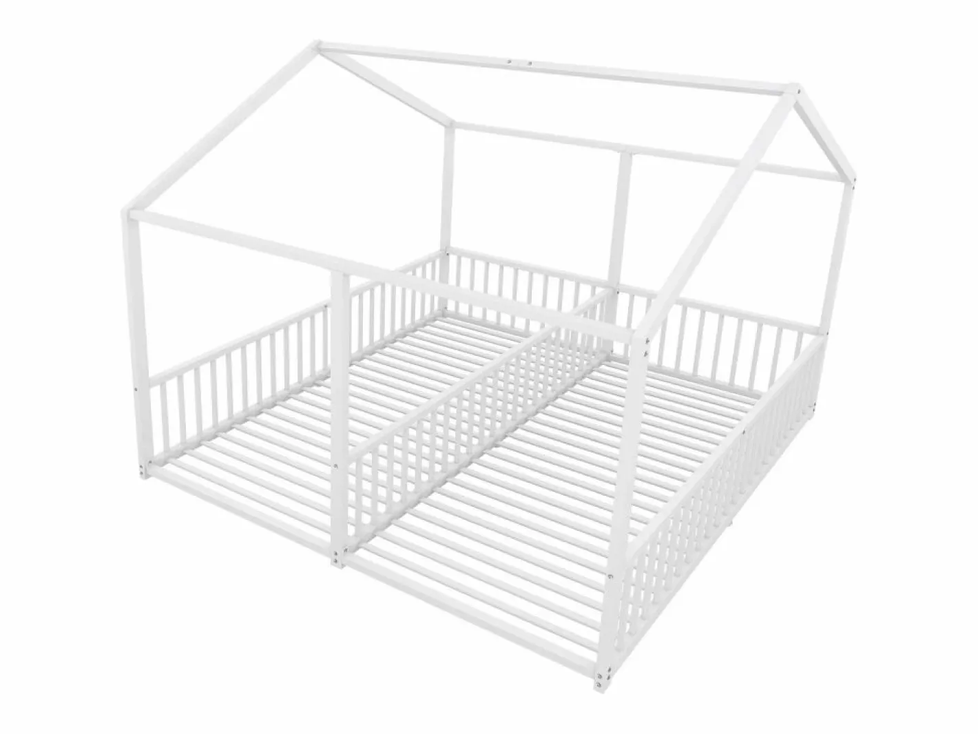 Cama-cabina de hierro 2x90x200cm - con techo y somier -^ModernLuxe Outlet
