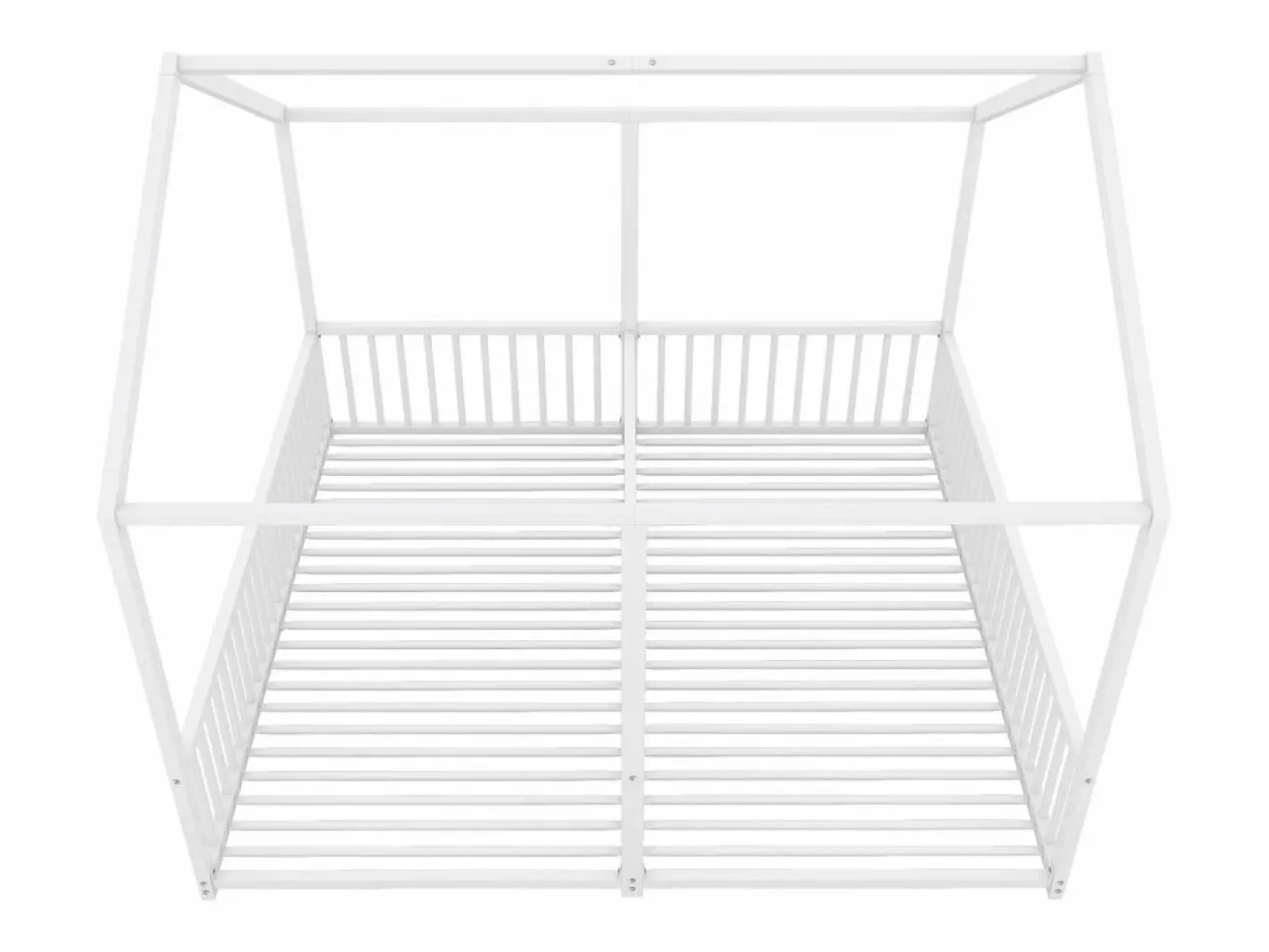 Cama-cabina de hierro 2x90x200cm - con techo y somier -^ModernLuxe Outlet