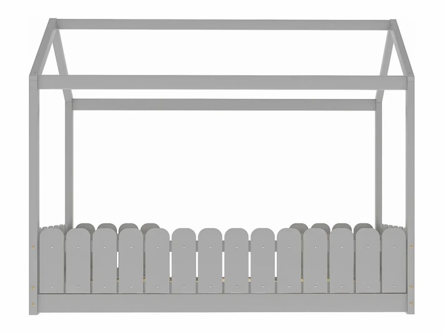 Merax Cama-cabina para niños - 90 x 200 cm - madera maciza - barrera y somier - Gris Clearance