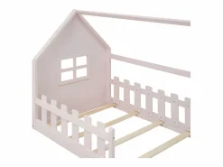 ModernLuxe Cama-cabina para niños 90x200 cm - con forma de casita - en madera de pino y MDF - Rosa Sale