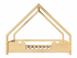 ModernLuxe Cama-cabina 90x200 cm - madera de pino - con protección contra caídas y somier - Natural Color natural claro