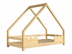 ModernLuxe Cama-cabina 90x200 cm - madera de pino - con protección contra caídas y somier - Natural Color natural claro