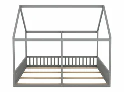 Camarote para 2 niños 90x200cm - camas planas modelos casa camas 2 plazas 2 en 1 - Gris Sale
