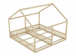 Camarote para 2 niños 90x200cm - camas planas modelos casa camas 2 plazas 2 en 1 - natural Color natural claro Online