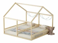 Camarote para 2 niños 90x200cm - camas planas modelos casa camas 2 plazas 2 en 1 - natural Color natural claro Online