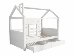 ModernLuxe Cama Montessori|Camarote 90x200 cm con 2 cajones - forma de casa - madera maciza -