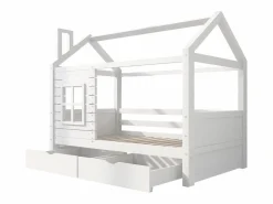 ModernLuxe Cama Montessori|Camarote 90x200 cm con 2 cajones - forma de casa - madera maciza -