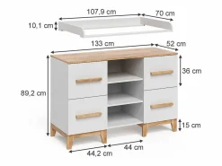 Vicco Cambiador /artesano 133x70x98 malia Blanco Hot