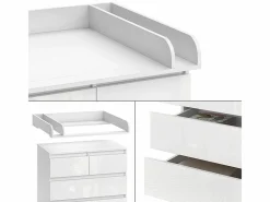 Vicco Cambiador / alto brillo 80x76x110.2 emma Blanco New