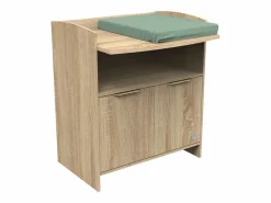 Sauthon Mueble De Bebé|Cambiador de 2 puertas con tiradores y hornacina decorados en roble dorado