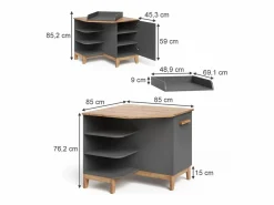 Vicco Cambiador /artisan 85x85x85.2 malia Gris