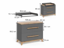 Vicco Mueble De Bebé|Cambiador /artisan 108x70x98 malia