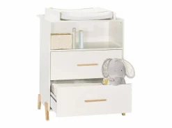 Cambiador sobre patas de madera blanca Marru00f3n Best
