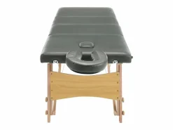Helloshop26 Camilla de masaje de 4 secciones estructura de madera banco de masaje reposacabezas reposabrazos ajustable cama de masaje plegable portátil antracita 02_0001802 Marru00f3n Discount