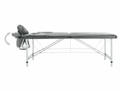 Camilla de masaje de 2 secciones con estructura de acero inoxidable 186 x 68 cm antracita 02_0001797^Helloshop26 Online
