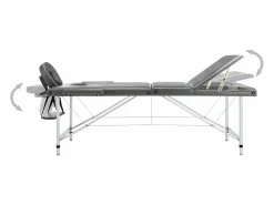 Helloshop26 Camilla de masaje de 3 zonas estructura de aluminio banco de masaje reposacabezas reposabrazos ajustable cama de masaje plegable portátil antracita 02_0001798 Amarillo Best