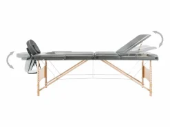 Camilla de masaje de 3 zonas estructura de madera 186 x 68 cm color antracita 02_0001801^Helloshop26