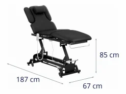 Helloshop26 Camilla de masaje eléctrica profesional camilla de masaje camilla de fisioterapia 2 motores 200 kg color 14_0007755 Negro Online