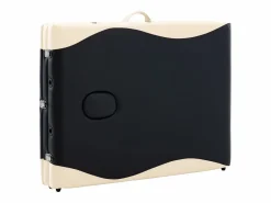 Camilla de masaje plegable 3 secciones madera negra y beige 02_0001832^Helloshop26 Discount