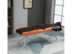 Homcom Camilla de masaje plegable negro y naranja 185x60x82 cm Multicolor Discount