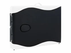 Camilla de masaje plegable 3 secciones acero inoxidable blanco y negro 02_0001822^Helloshop26 Online