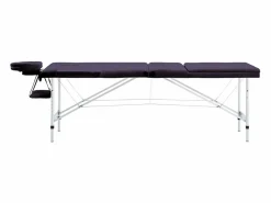 Camilla de masaje plegable de 3 secciones acero inoxidable color morado 02_0001828^Helloshop26 Clearance