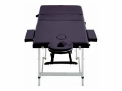 Camilla de masaje plegable de 3 secciones acero inoxidable color morado 02_0001828^Helloshop26 Clearance