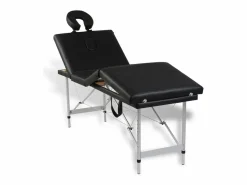 Helloshop26 Camilla de masaje plegable de 4 zonas con estructura de acero inoxidable color 02_0001890 Negro Discount