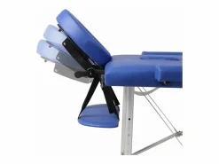 Helloshop26 Camilla de masaje plegable de 2 zonas con estructura de acero inoxidable azul 02_0001879 Plateado Outlet