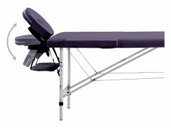 Camilla de masaje plegable camilla de masaje banco sofá portátil terapia cosmética profesional shiatsu reiki 2 zonas aluminio morado 02_0001810^Helloshop26 Online