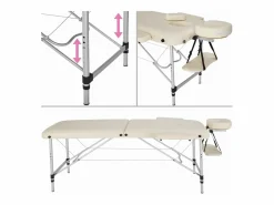 Camilla de masaje portátil plegable de aluminio de 2 secciones + funda 2008133^Helloshop26 Sale