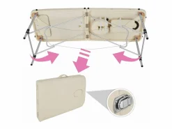 Camilla de masaje portátil plegable de aluminio de 2 secciones + funda 2008133^Helloshop26 Sale