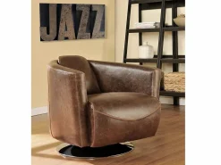 Vente-unique Sillón Club|Sillón De Piel|Canapé 3 places cuir supérieur italien - Chocolat- EMOTION
