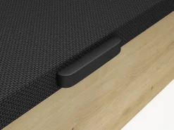 Ysmée Canapé abatible 140 x 190 cm - Natural claro y negro - NAMOSI de YSMÉE Negro / Color natural claro Online