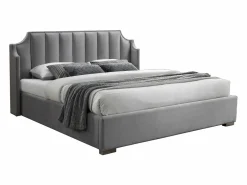 Canapé abatible 180 x 200 cm con cabecero curvado de terciopelo gris - TEOMIS^Vente-unique Discount