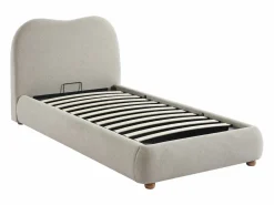 Vente-unique Canapé abatible 90 x 190 cm de tela color + colchón - VANARI Beige Discount