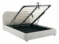 Vente-unique Canapé abatible 160 x 200 cm de tela en color - VANARI Beige Outlet