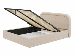 Vente-unique Canapé abatible 140 x 190 cm de tela bouclette - FIREZA II Beige