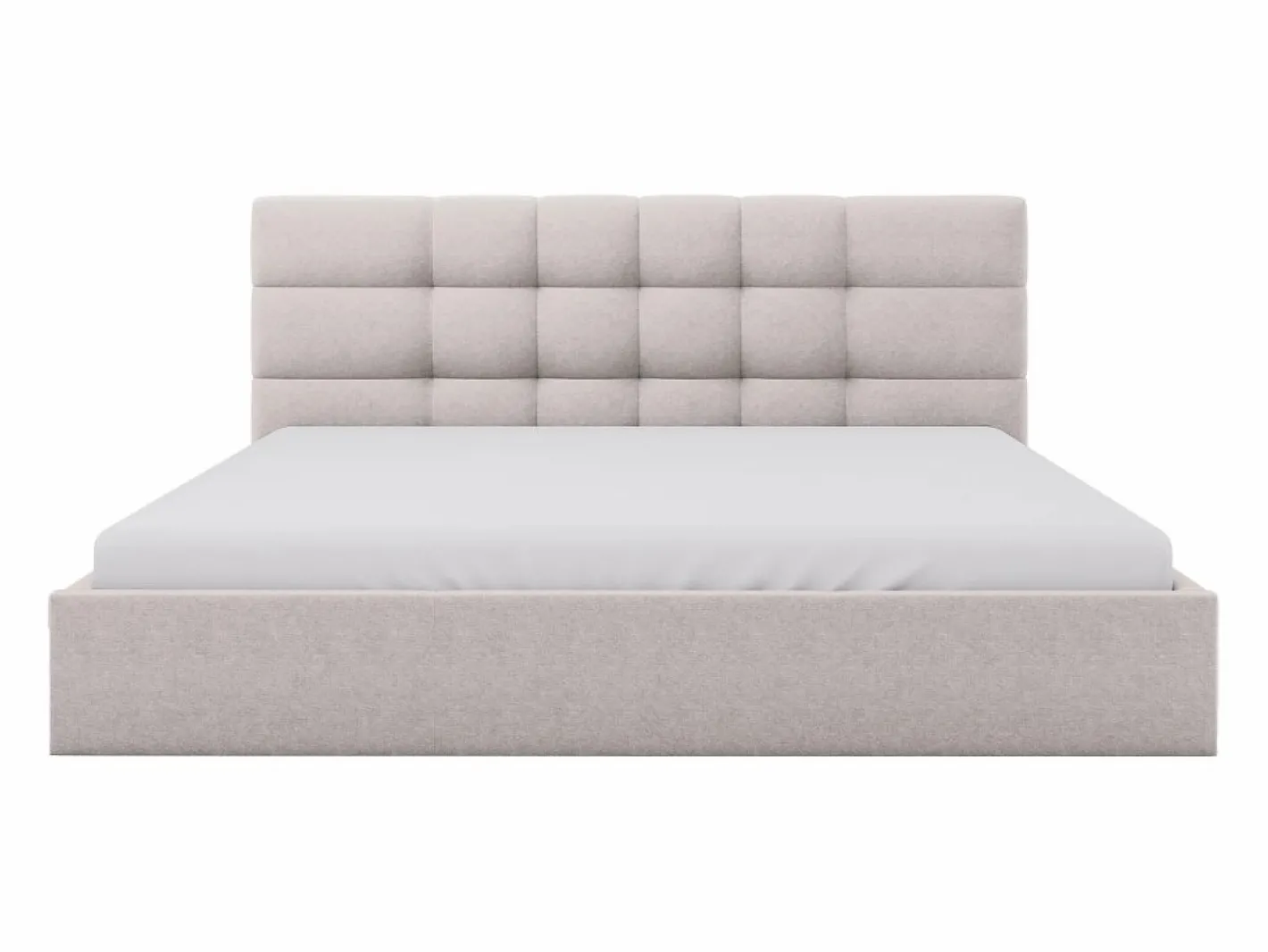 Vente-unique Canapé abatible 200 x 200 cm de tela + colchón - ELIAVA de Pascal Morabito Beige