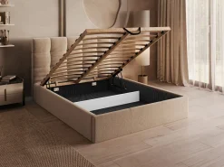 Vente-unique Cama Terciopelo|Canapé abatible 140 x 190 cm de terciopelo en color - MIRDAL