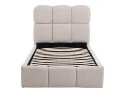 Vente-unique Canapé abatible 90 x 190 cm de tejido texturizado color + colchón - DILUDO Beige New