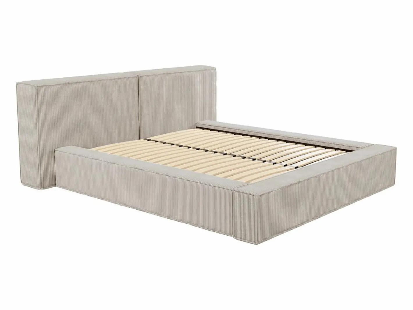 Vente-unique Canapé abatible 180 x 200 cm de pana - TIMANO II Beige Discount
