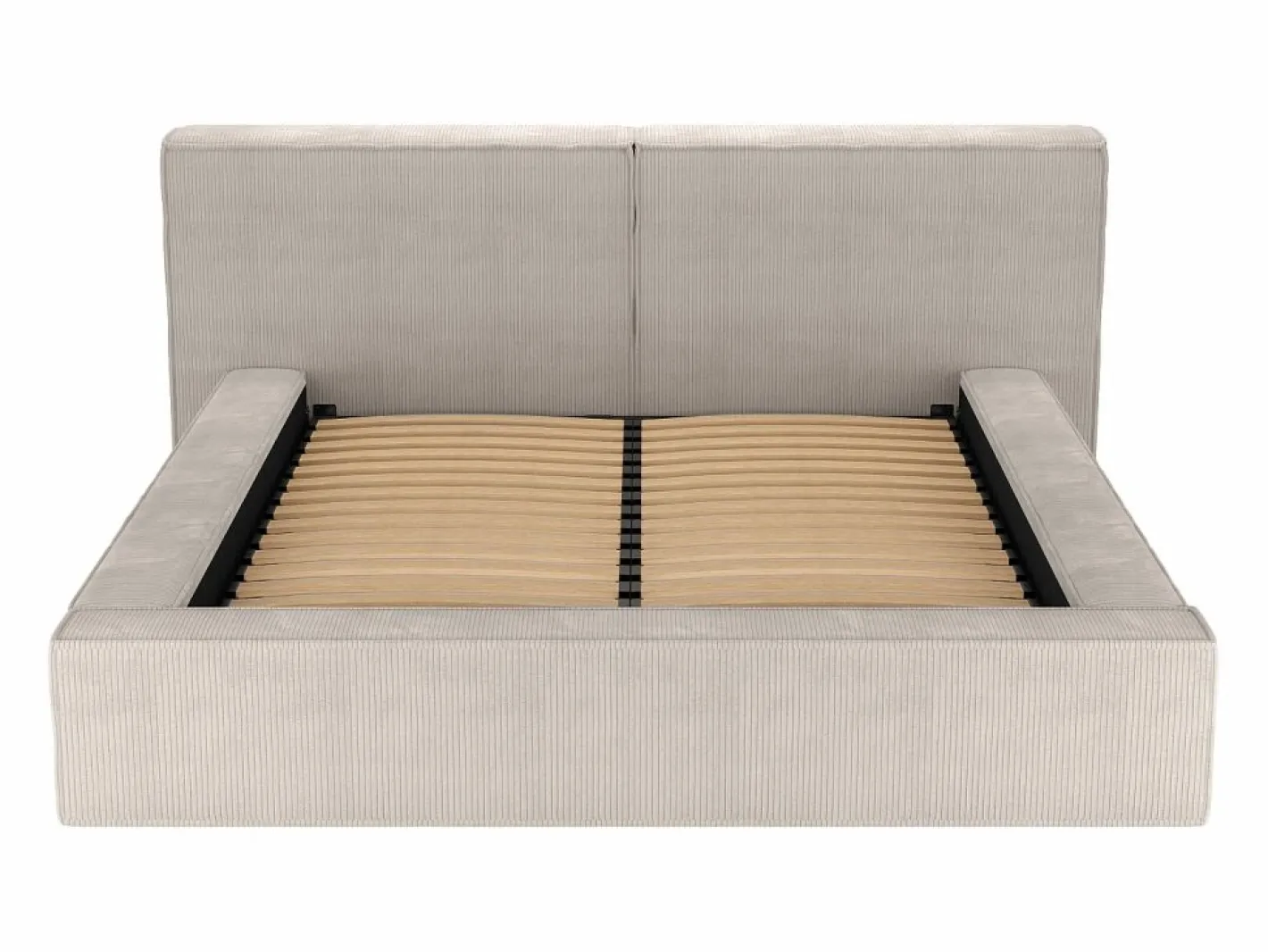 Vente-unique Canapé abatible 180 x 200 cm de pana - TIMANO II Beige Discount