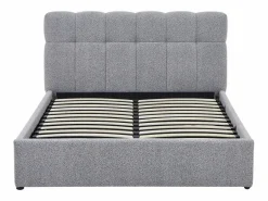 Vente-unique Canapé abatible 140 x 190 cm en tela bouclé + colchón - MAZIRI Gris New