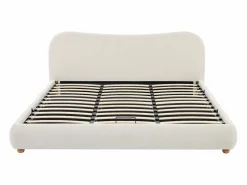Vente-unique Cama Con Canapé|Cama Adulto|Canapé abatible 180 x 200 cm en tela bouclé beige + colchón - VANARI