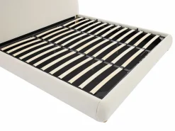 Vente-unique Cama Con Canapé|Cama Adulto|Canapé abatible 180 x 200 cm en tela bouclé beige + colchón - VANARI