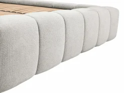Vente-unique Canapé abatible 160 x 200 cm tela - FORVIK de Pascal Morabito Gris claro Clearance